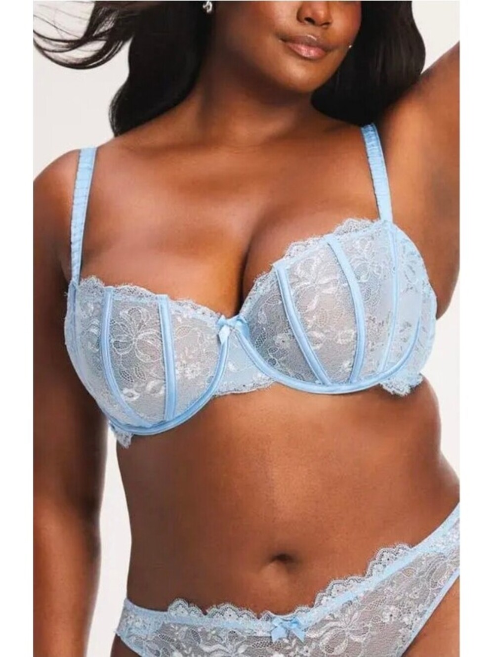 Savage X Fenty Light Blue Lace Bra 46DDD